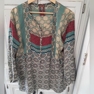 Johnny Was Medium Multicolor Patterned Blouse